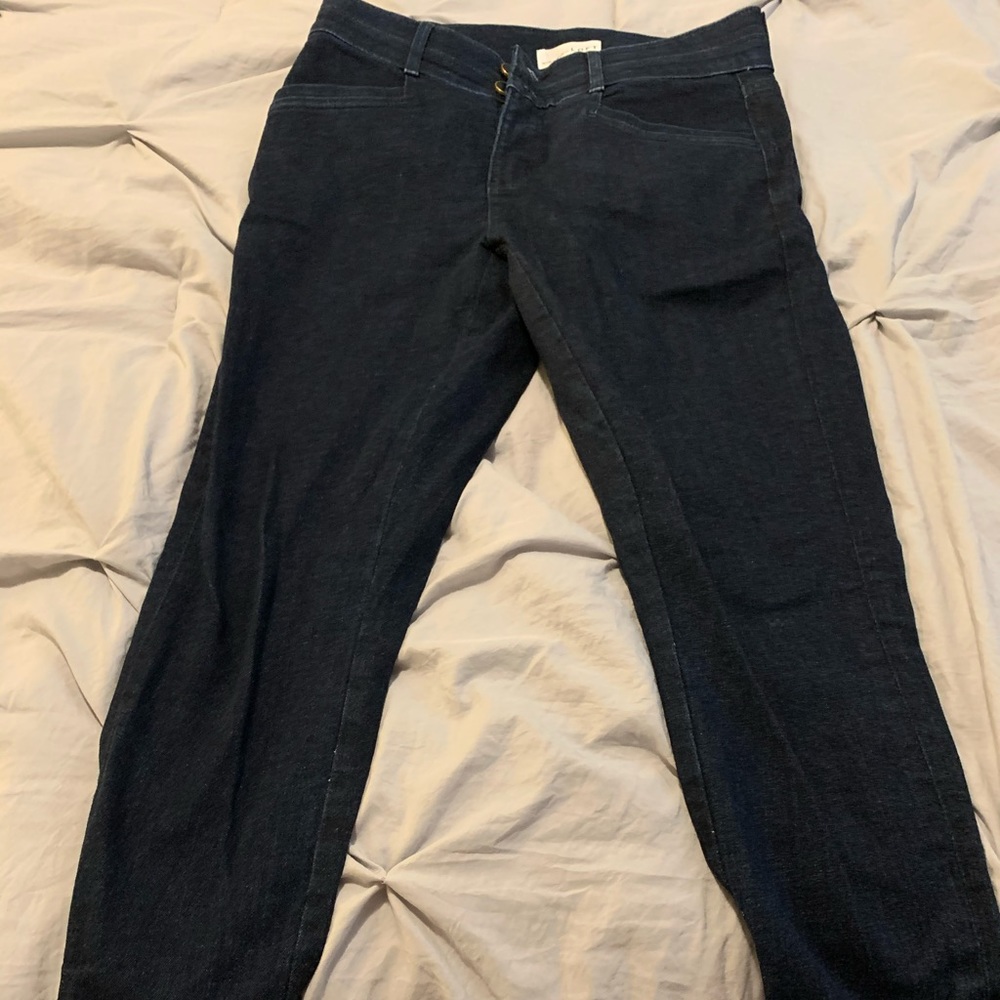 Loft zipper ankle dark wash skinny jeans